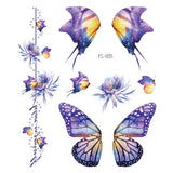 Shiny Butterfly Tattoo Stickers Temporary & Waterproof Removable Winged Animals Pattern Tattoos Insect Flase Tattoo for Party