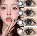  1Pair New Natural Eye Lenses Colored Contact Lenses for Eyes with Degree Myopia Lenses Fashionable Brown Beauty Pupil