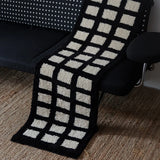 Tufting Black White Grids Bedside Rug Soft Geometric Carpet Bathroom Floor Pad Kids Room Bedroom Doormat Aesthetic Home Decor