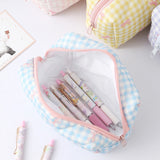 1pc Plaid Bow Pattern Pencil Case, Spacious, Large-Capacity, Fashionable and Portable School Supplies, Back-to-School Essentials
