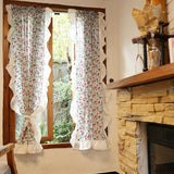 Rustic Style Ruffle Floral Pattern Curtain Enclosure Kitchen Door Curtains Cafe Living Room Window Kitchen Curtain Decoration