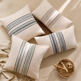Striped Textured Throw Pillow Covers Boho Decorative Cushion Covers for Couch Sofa Bed Farmhouse & Modern Living Room Decor