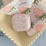 new earphone case for apple airpods pro 2 charging box protection cover purple flower fall prevention keychain for airpods 4 3 2