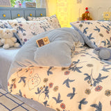 New Style 200-gram Fresh Light Milk Fleece Single Quilt Cover Autumn Winter Printed Cartoon Fleece Warm Student Duvet Cover