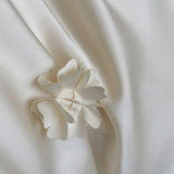 Flowers Ruffles Princess Bedding Set Brocade Lyocell Bamboo Fiber Soft Silky Duvet Cover Flat/Fitted Bed Sheet Pillowcases 4Pcs