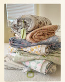Princess Summer Quilt Washed Cotton Air Conditioner Student Dormi Thin Quilt With Lace Skin-friendly Soft Blanket Home Textiles