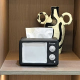 Retro Resin Tv Tissue Boxex Home Living Room Tissue Case Kitchen Countertop Tissue Storage  Multifunctional Napkin Storage Boxes