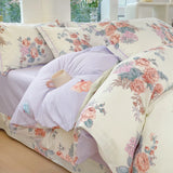 New Cotton Single Duvet Cover Printed Garden Quilt Cover Skin Friendly Breathable Bedding 150x200 180x220 220x240 200x230