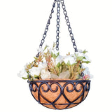 Resin Plastic Hanging Basket Planter for Indoor Outdoor Plants Wall Mounted Decorative Flower Pot with Durable Hanging Planter