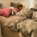 Cartoon  Pure Cotton Breathable Double Layer Muslin Bedding Set Quilt Cover eet Bedding Accories Four Piec...