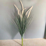 7 Heads Fake Reed Bouquet Silk Onion Grass Large Artificial Tree Wedding Flower Plastic Autumn Plants for Home Party Decoration