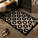 Modern Geometric Floral Wire Loop Doormat Non-Slip PVC Coil Entrance Rug Heavy Duty Scraper Mat for Mud & Dirt Removal