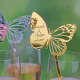 Personalised Butterfly Drink Stirrers Wedding Decoration Party Cocktail Bar Sticks Custom Name Wedding Table Centerpiece Favor