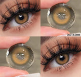 1 Pair Myopia Lenses Color Contact Lenses with 0~-8.00 Prescription Degree Cosmetic Natural Black Big Eyes Lens Yearly