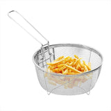 French Fries Basket Stainless Steel Fry Baskets With Handle Deep Fryer Strainer Blanching Basket Deep Fryer Skimmer For Kitchen