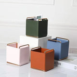 Nordic Leather Make Up Brush Storage Box Jewelry Storage Bag Leather Metal Box Desktop Storage Box Decoration
