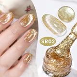 Pink Light Flow Cat Magnetic Gel Nail Polish 10ml Holographics Shining Line Magnetic Long Lasting DIY Salon Varinsh