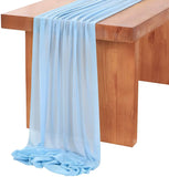 Beautiful Soft Chiffon Table Runner Tablecloth Wedding Bridal Party Home Decor Chair Sash Party Decoration Banquet Supplies 1pc
