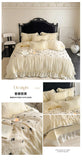 Princess Style Duvet Cover Set Lace Ruffles Rose Embroidery Bed Cover Bed Sheet Pillowcase Soft Bedding Set Decor Gift for Home