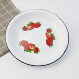 European and American thick enamel plate, classic fruit plate, 20/24 cm, large cutlery, garden, enameled kitchen plates durable