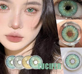 1pair Natural Contact Lenses LUCIFER Series Colored High Quality Blue Cosmetic Pupils Soft Contact Green Lens Yearly