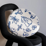 Round Seat Cushion Soft Cartoon Dog Stripe Plush Floor Chair Sofa Pad Support Home Office Autumn Winter Warm Decor 40x40cm