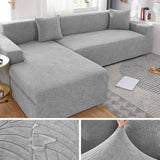 Water-resistant Thicken Sofa Cover 1/2/3/4 Seaters Leaf Jacquard Solid L Shaped Slipcover Elastic Full Wrap Corner Couch Cover
