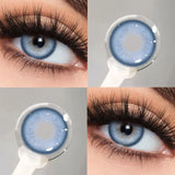 2Pcs Blue Myopia Contact Lenses for Eyes with Degree 0 to -8.00 Degree Brown Iris Lens Fashion Lenses Soft Beauty Pupil