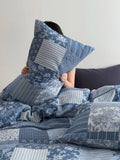 Blue Floral Cotton Duvet Cover Color Woven Embroidered Double Layered Bedding eet Set Tee Four Piece Set 5m 8 Student C...