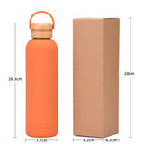 Sports Thermos Cup With Bamboo Lid And Handle,Stainless Steel Vacuum Flasks,Camping Gym Drinkware,Small Mouth Water Bottle,750ml