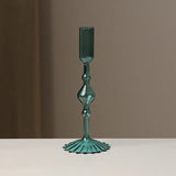 Retro Glass Candle Holder Wedding Supplies Candlelight Dinner Candlestick Props Ornament High Footed Candlestick Home Decoration