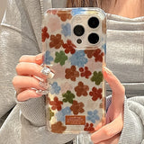 Vortex Shell IND Green Blue And Red Flowers Designed Phone Case For iPhone 17 16 15 14 Pro Max 13 12 11 XS XR 7 8 Plus 16e Cover