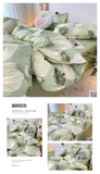 Bedding Set Double Layered Yarn INS Girls Mushroom Soft Washed Cotton Bed Sheet Queen King Size Duvet Set Pillowcase Bed Sheet