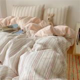Light Luxury Striped Pure Cotton and Cotton New Bedding Set and Duvet Cover Set Three Piece Four Piece Set