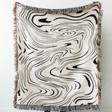 Textile City Black Water Waves Pattern Home Leisure Blanket Tapestry Decoration Blanket American Style Rural Sofa Blanket