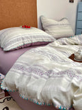 Soft Pure Cotton Bedding Set Cherry Red Waed Floral Embroidery Four-Piece Suite Cotton eet Cover Duvet Cover Bed Canopy