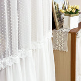 1pc Korean Retro Lace Sheer Curtain,Made Of Polka Dot Fabric Curtains for luxurious living room and bedroom Windows,Home Drapes