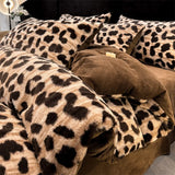 New autumn and winter thickened warm and comfortable rabbit plush four-piece set student dormitory three-piece bedding