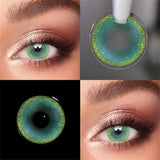 Eyes Color Contacts Colored Contact Lenses Lens Small Pupil Cosmetic Cosplay Blue 2Pcs 12 Months 1 Year Yearly Use