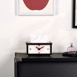 Creative Table Clock with Tissue Box Function Retro Industrial Clock Room Decoration Mute Table Clock Room Office HomeDecor Gift