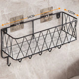Luxury Home & Garden Kitchen Bathroom Wall Mounted Storage Rack No Drill Hanging Organizer Shelf with Hooks for Home