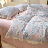 New class A double-layer yarn thickened three/four-piece set skin-friendly and breathable single double washed cotton