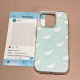 Ins Luxury White Background Angel Wings Polka Dot Phone Case for iPhone 15 14 13 16 12 Pro Max Soft Back Cover Funda