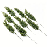 Plastic Artificial Pine Branches Lifelike Frosted Snowy Christmas Tree Decorations Snow Twig Pine Needle