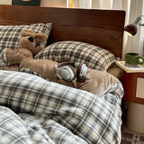 Floral  Vintage Sle Thiened Milk Velvet id Soft Middle Ancient Sle Four-Piece Bedding Set Skin-Friendly Winter Use