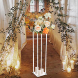 100cm Large Acrylic Flower Stand][Modern Wedding Geometric Vase Column] 25x25x100cm Rectangular Table Centerpiece for Wedding