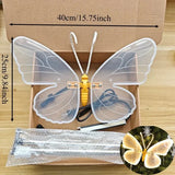Automatic Opening LED Butterflies for Wedding Decor, Romantic Magical Light Up Wings for Party Christmas Festival Decoration