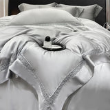 800TC Lyocell Soft Silky Cooling Summer Luxury Hollow Wide Edge Bedding Set Duvet Cover Bed Sheet/Fitted Sheet Pillowcases 4Pcs