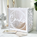 Ikeehome  White wedding card boxes for reception, PVC gift card box with acrylic window, rustic envelope money gift box for anniversary