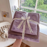 Purple Flower Bedding Set For Adult Kids Soft Polyester Duvet Cover Set+Sheet Girl Breathable Home Dorm Bed Linens Twin Queen